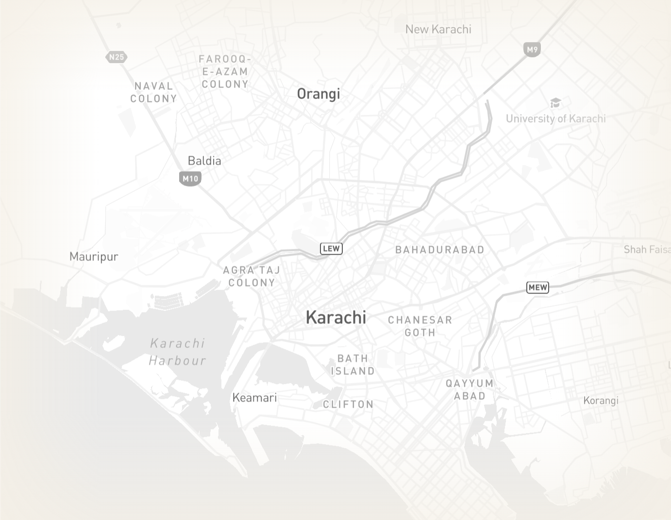 Map of Karachi